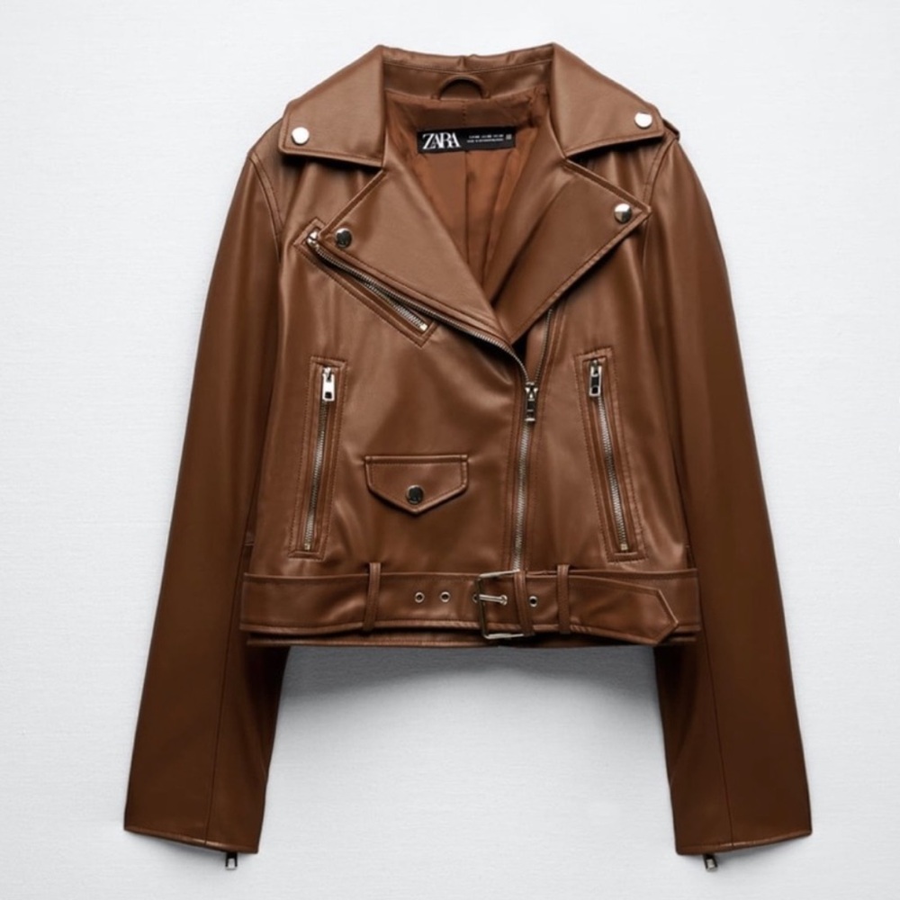 Zara Faux Leather Brown Jacket